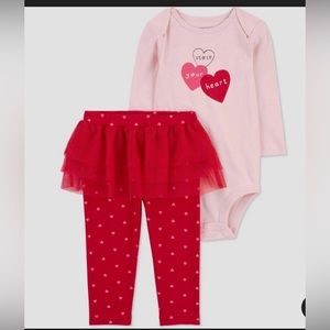 *NWT* Carter’s Stole Your Heart 2pc Tutu Bodysuit and Leggings 6 Months